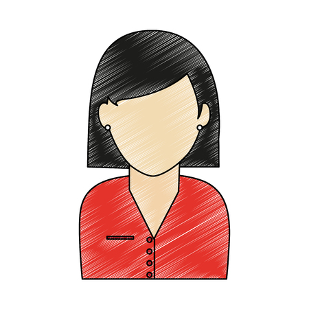 女性顔なしプロフィールベクトルイラストグラフィックデザインのイラスト素材 ベクタ Image