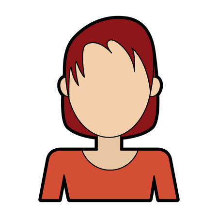 女性顔なしプロフィールベクトルイラストグラフィックデザインのイラスト素材 ベクタ Image