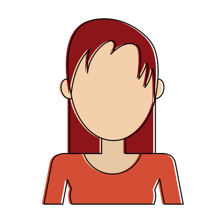 女性顔なしプロフィールベクトルイラストグラフィックデザインのイラスト素材 ベクタ Image
