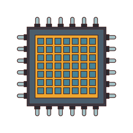 computer chip design, yellow and blue clip art preview