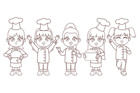 Cute chef children cartoon vector illustration graphic design