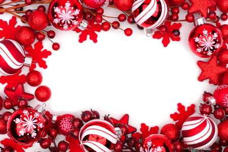 Weihnachtsrahmen Von Roten Und Weissen Kugeln Mit Niederlassungen Lokalisiert Auf Einem Weissen Hintergrund Lizenzfreie Fotos Bilder Und Stock Fotografie Image 88474719