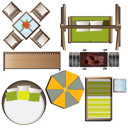 Garden Furniture Top View outdoor furniture top view set 16 for landscape design , vector Garden Furniture Top View outdoor furniture top view set 16 for landscape design , vector