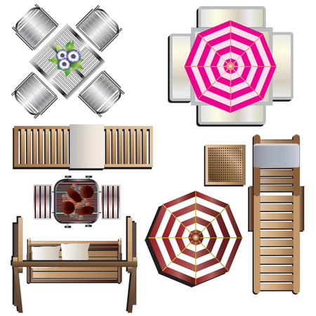 garden furniture outdoor furniture top view set for landscape design vector illustration - Garden Furniture Top View garden furniture outdoor furniture top view set for landscape design vector illustration - Garden Furniture Top View