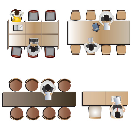 Furniture top view set 46 for interior vector illustration Фото со стока