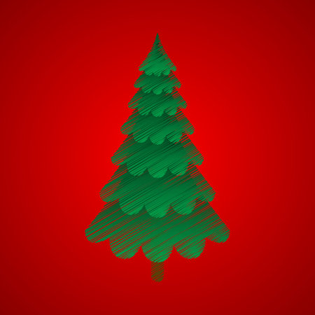 Christmas tree with red background
