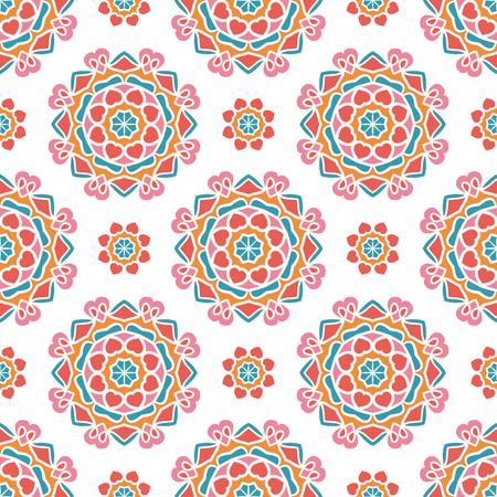 Vintage Seamless Pattern Bright Floral Background Ornament Drawing Retro Nature Print Ethnic Colorful Ornaments Kaleidoscope Big Bud Arabic Indian Ottoman Motifs Floral Textile Royalty Free Cliparts Vectors And Stock Illustration Image