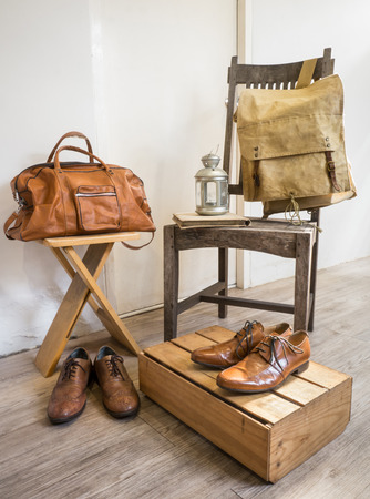 Vintage Male AccessoriesLeather Bags And Leather Shoes Photo Vintage Male AccessoriesLeather Bags And Leather Shoes Photo