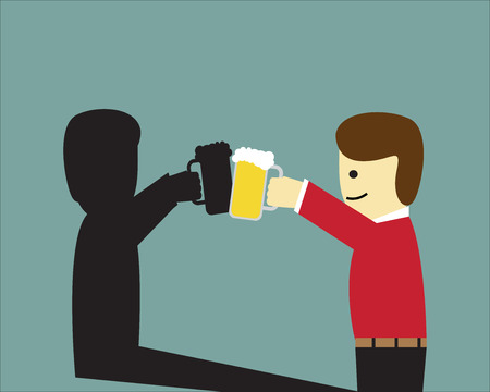 自分 一人での生活には満足 独身生活 ベクトルのイラスト素材 ベクタ Image