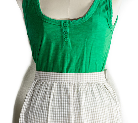 Close up Normale Oude Dame Groen Vest En Witte Korte Jurk Close up Normale Oude Dame Groen Vest En Witte Korte Jurk