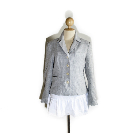 Close up Normale Oude Dame Groen Vest En Witte Korte Jurk Close up Normale Oude Dame Groen Vest En Witte Korte Jurk