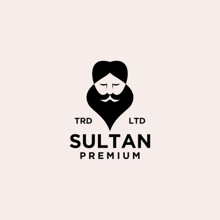 Sultan Vintage Logo Icon Illustration Premium Vector