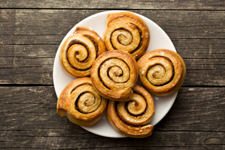 top view of cinnamon buns