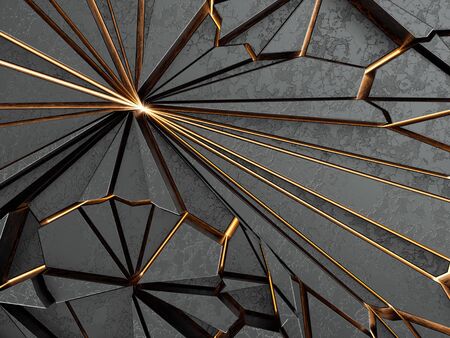 Abstract metal textured background with yellow light. technology and science concept. used for graphic resource or background. 3d rendering - illustration. Stock Photo