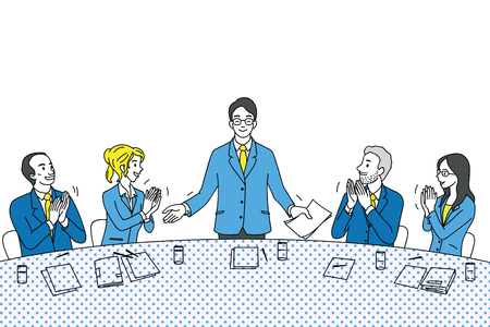 若いリーダーシップ Businesssman 誇りに感じる 同僚 友人 Parters 会議の終わりにチームから拍手と満足を得る 多様な多民族の文字 概要 線形 薄いライン アート手描きスケッチ デザイン のイラスト素材 ベクタ Image 若いリーダーシップ Businesssman 誇りに感じる 同僚 友人 Parters 会議の終わりにチームから拍手と満足を得る 多様な多民族の文字 概要 線形 薄いライン アート手描きスケッチ デザイン のイラスト素材 ベクタ Image