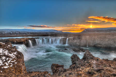 Goðafoss is one of the most spectacular waterfalls in iceland. it is located in the municipality of þingeyjarsveit region of norðurland eystra in the north of the country