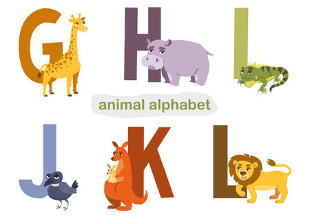 子供のためのベクトル画像と文字 動物セット のイラスト素材 ベクタ Image 子供のためのベクトル画像と文字 動物セット のイラスト素材 ベクタ Image