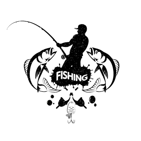 日本全国送料無料商品 | 特集 | 漁師は釣り竿と魚の概念ベクトルとのイラスト素材・ベクター その他