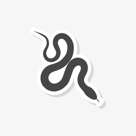 Reptile snake sticker, simple vector icon Stock Photo