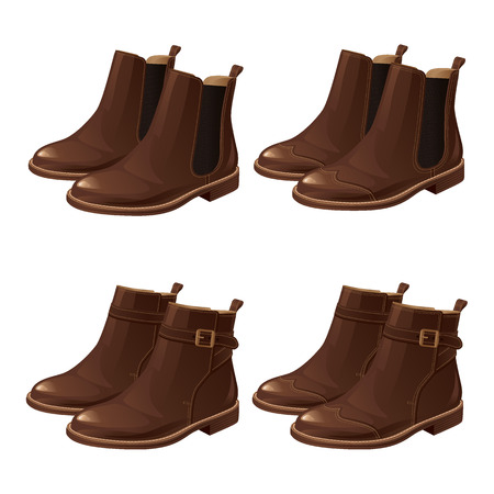 Klassische Schuhe. Schnürstiefel Mit Seiten Elastischen Klassische Schuhe. Schnürstiefel Mit Seiten Elastischen