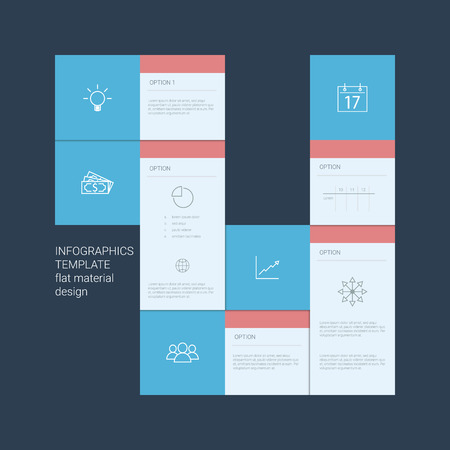 infographics template menu options elements material design material design charts