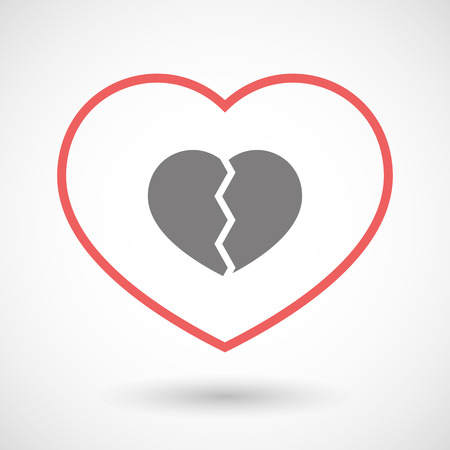 失恋したラインのハートのアイコンの図 のイラスト素材 ベクタ Image 失恋したラインのハートのアイコンの図 のイラスト素材 ベクタ Image