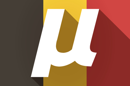 illustration of a long shadow germany flag with a micro sign mu greek letter
