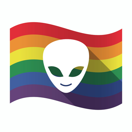 外国人顔と分離の手を振るゲイプライド旗のイラスト のイラスト素材 ベクタ Image 外国人顔と分離の手を振るゲイプライド旗のイラスト のイラスト素材 ベクタ Image