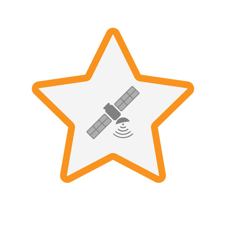 コード署名と隔離されたライン アート星のイラスト のイラスト素材 ベクタ Image コード署名と隔離されたライン アート星のイラスト のイラスト素材 ベクタ Image