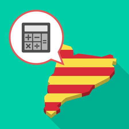 illustration of a long shadow map of catalonia with a comic balloon