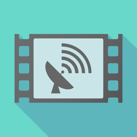 衛星放送受信アンテナの長い影映画のイラストのイラスト素材 ベクタ Image