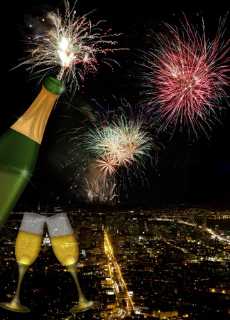 サンフランシスコ カリフォルニア 米国の花火の新年 の写真素材 画像素材 Image