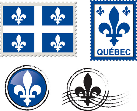 Emblema De La Provincia De Quebec De Canadá Sobre Fondo Azul Ilustraciones  Vectoriales, Clip Art Vectorizado Libre De Derechos. Image 74377663.