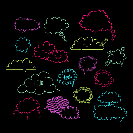 手描き雲の吹き出しの設定 落書きふきだしの抽象的なイラストをベクトルのイラスト素材 ベクタ Image 手描き雲の吹き出しの設定 落書きふきだしの抽象的なイラストをベクトルのイラスト素材 ベクタ Image
