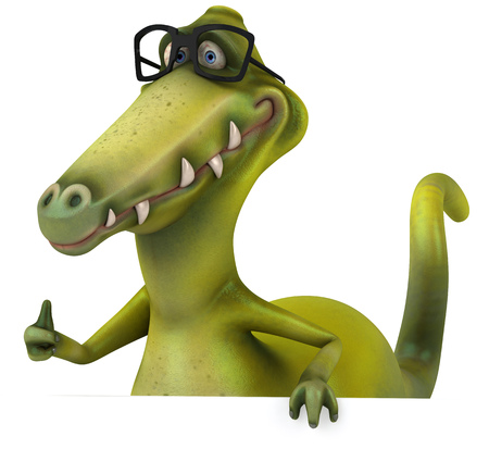Dinosaure de dessin animé avec des lunettes de soleil montrant les pouces vers le haut Dinosaure de dessin animé avec des lunettes de soleil montrant les pouces vers le haut