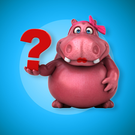 ピンクのカバ 3 D イラストレーション の写真素材 画像素材 Image