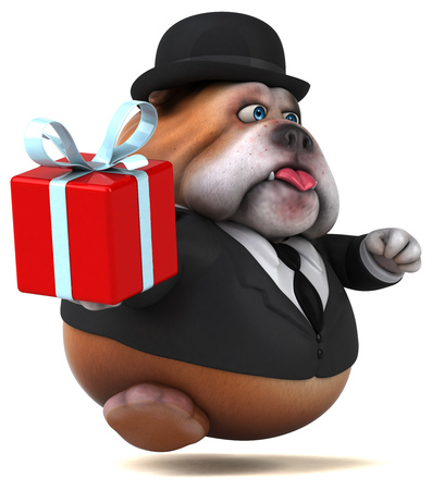 Fun bulldog - 3d illustration