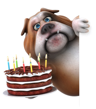 Fun bulldog - 3d illustration Фото со стока
