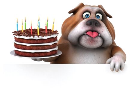 Fun bulldog - 3d illustration
