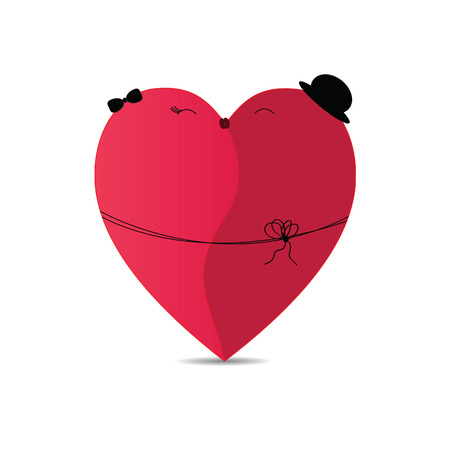 幸せなカップルを示す抽象的かつ簡単図のイラスト素材 ベクタ Image