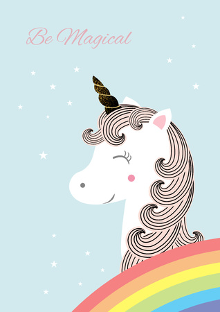 かわいい魔法のユニコーンのベクトル イラスト のイラスト素材 ベクタ Image かわいい魔法のユニコーンのベクトル イラスト のイラスト素材 ベクタ Image