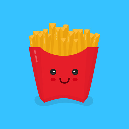 かわいい漫画フライド ポテト ベクトル イラスト白背景に分離 のイラスト素材 ベクタ Image かわいい漫画フライド ポテト ベクトル イラスト白背景に分離 のイラスト素材 ベクタ Image