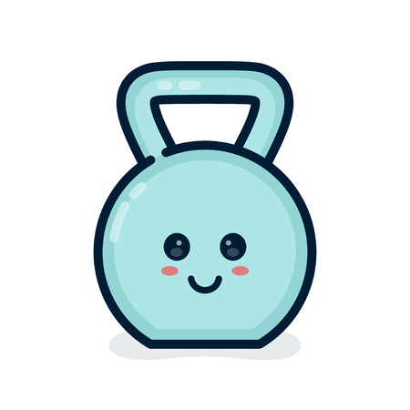 かわいい幸せな強い笑顔アボカドは筋肉二頭筋を示します ベクトルモダンフラットスタイル漫画のキャラクターイラスト 白の背景に分離 健康食品 フィットネス スポーツコンセプトデザインを食べる のイラスト素材 ベクタ Image