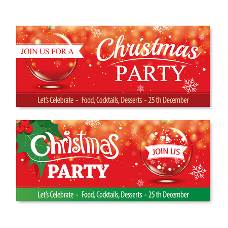 invitation merry christmas banner and card design templateglass ball theme concept stock vector - Merry Christmas Banner invitation merry christmas banner and card design templateglass ball theme concept stock vector - Merry Christmas Banner