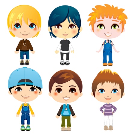 little boy cartoon six cute little boys from diverse ethnic groups with different clothing styles - Pictures For Little Boys little boy cartoon six cute little boys from diverse ethnic groups with different clothing styles - Pictures For Little Boys