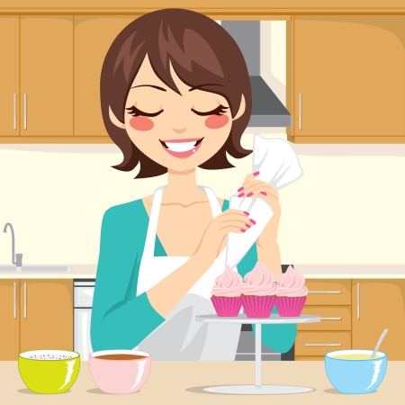 cute woman with apron decorating cupcakes with strawberry cream royalty free cliparts vectors and stock illustration image 24170123 - Woman Decorating Cupcakes cute woman with apron decorating cupcakes with strawberry cream royalty free cliparts vectors and stock illustration image 24170123 - Woman Decorating Cupcakes