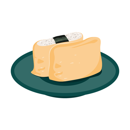 揚げ豆腐稲荷に包まれた日本食寿司飯のイラスト のイラスト素材 ベクタ Image 93