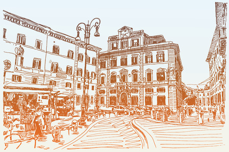 手文字碑文 ローマ イタリア有名な街並みの白と黒のスケッチ手書きカードを旅行 ベクトル イラスト のイラスト素材 ベクタ Image 手文字碑文 ローマ イタリア有名な街並みの白と黒のスケッチ手書きカードを旅行 ベクトル イラスト のイラスト素材 ベクタ Image