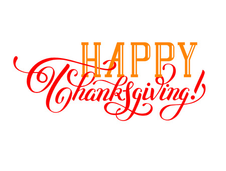 グリーティング カード ポスター 印刷および休日のデザイン 書道ベクトル イラストの幸せな感謝祭の手書きレタリング碑文のイラスト素材 ベクタ Image