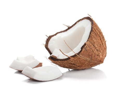 coconut: Dừa. Bị cô lập trên nền trắng
